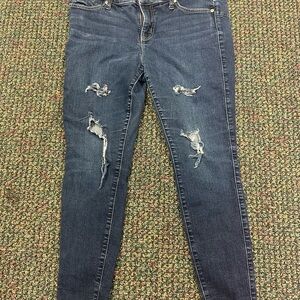 Torrid Dark Blue Distressed Skinny Jeans